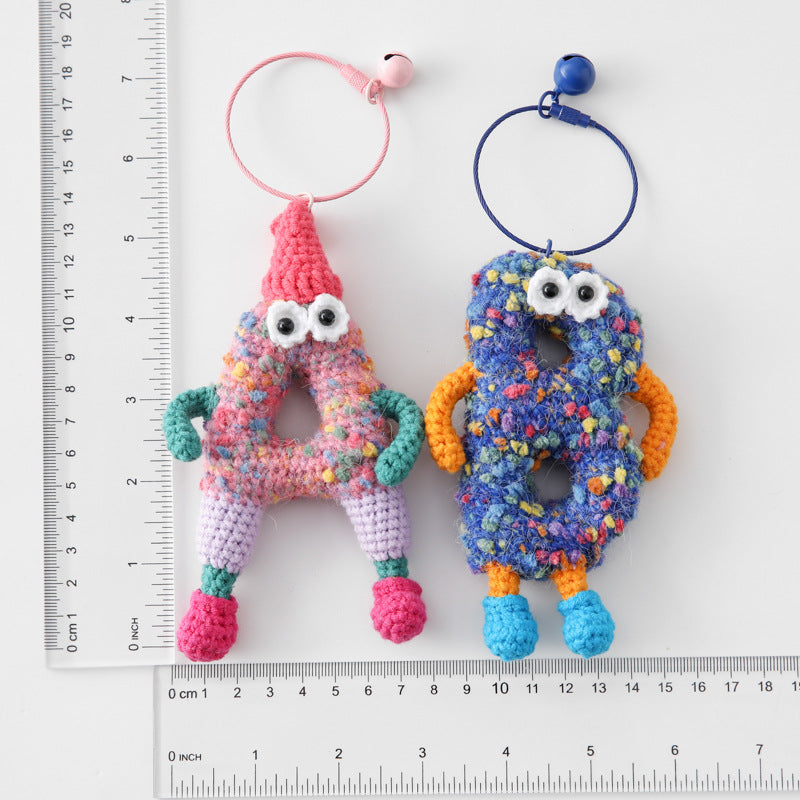 Alphabet Amigos Keychains - Handmade Monogram Charms, Boho Bag Accessories for Backpacks & Keys (26 Adorable Letters)