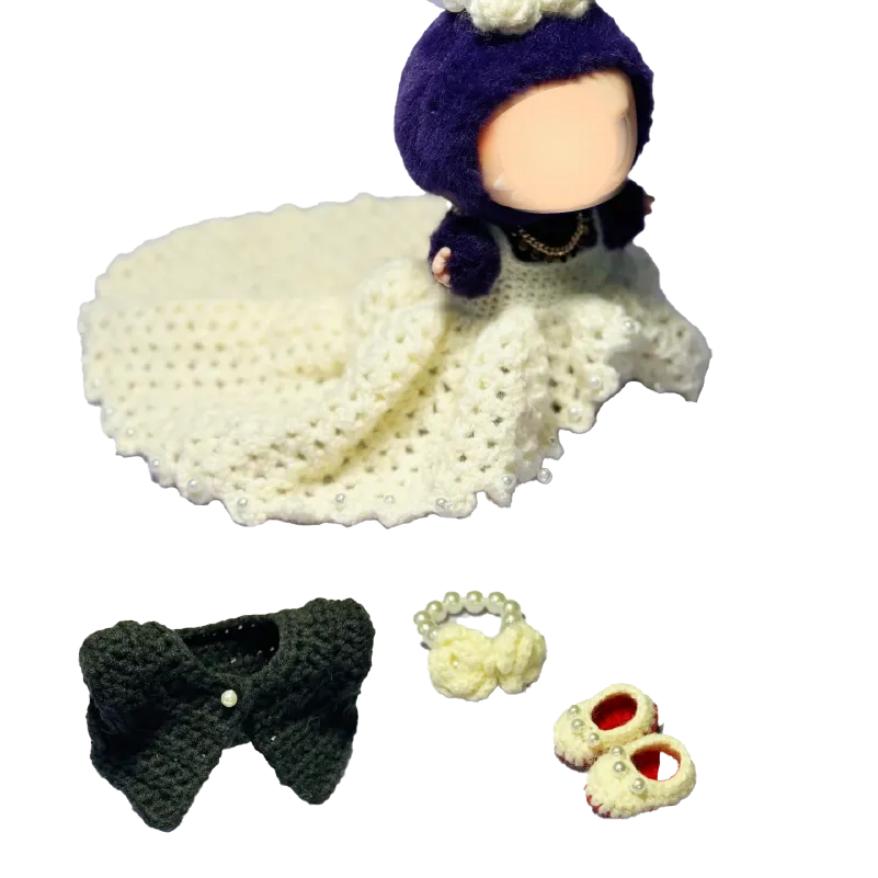 Redbook crochet doll wedding pattern featuring crocheted bride dress and accessories set