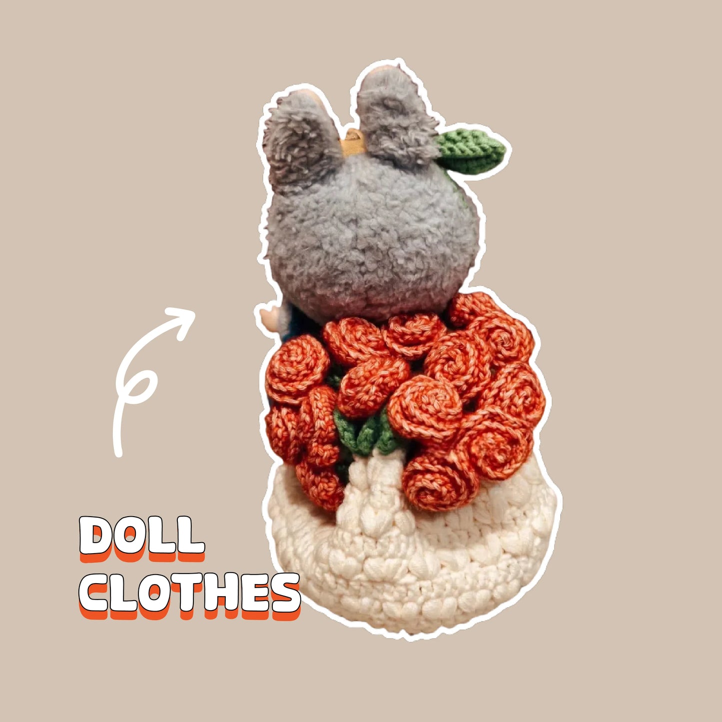 Redbook crochet outfit pattern diagram for doll clothes with detailed flower design