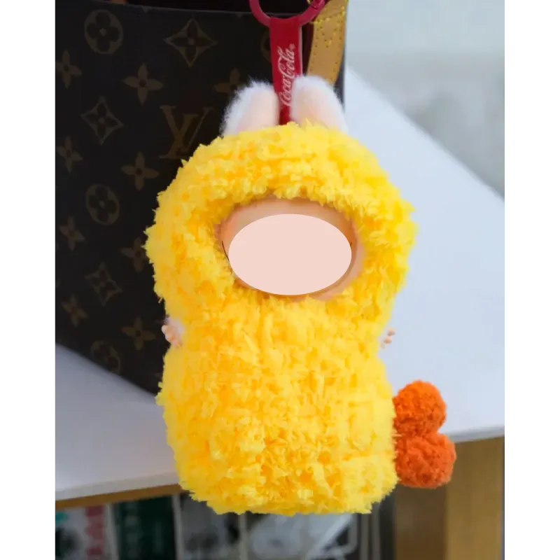 Yellow crochet fried shrimp plush keychain with fluffy texture and orange tail FREE|crochet fried shrimp plush pattern
