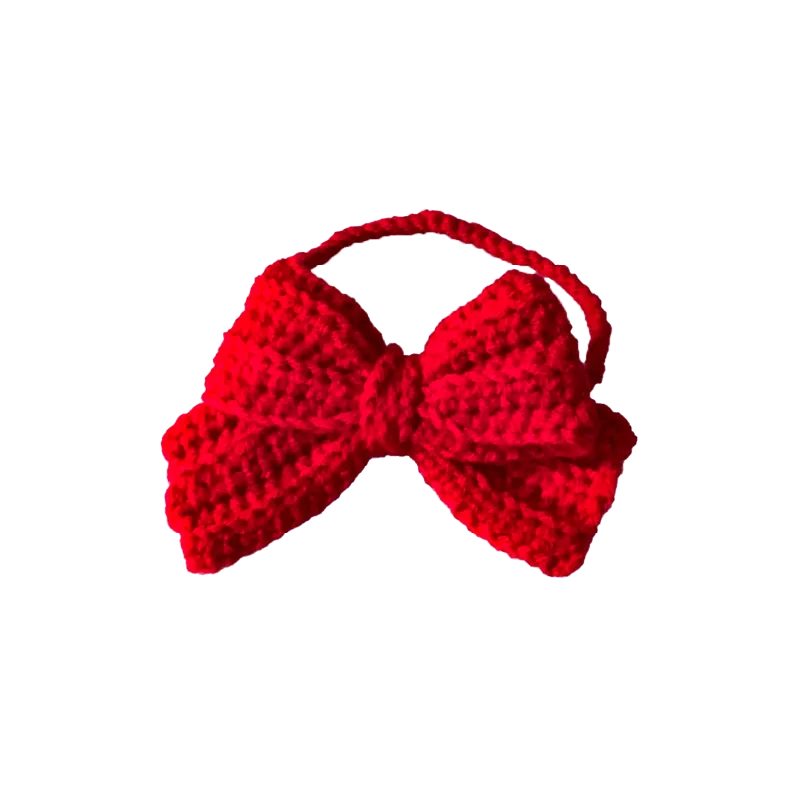 Red crochet bow headband from redbook 17cm collectible doll clothes pattern