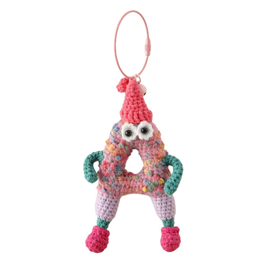 Alphabet Amigos Keychains - Handmade Monogram Charms, Boho Bag Accessories for Backpacks & Keys (26 Adorable Letters)