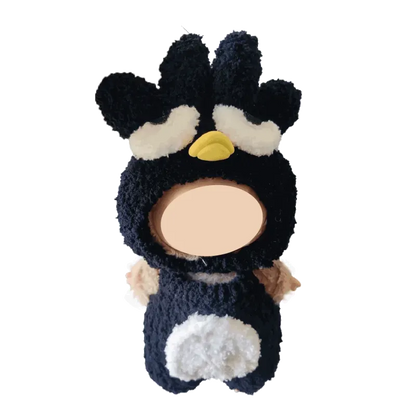 Redbook black penguin plush doll costume with soft fabric and yellow beak detail